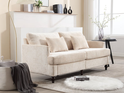 Mid Century Modern Fabric Loveseat Sofa, 2 Seat Upholstered Couch