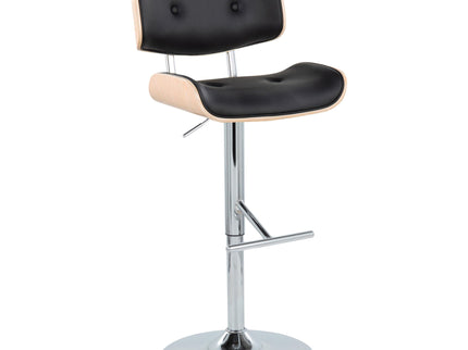 Lombardi - Contemporary Adjustable Barstool With Swivel With Straight T Footrest (Set of 2)
