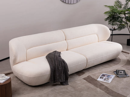 Modern Fashion Yp40116W Circular Curve Design Sofa, 4 Seater For Office & Bedroom - White