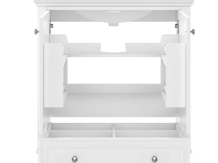 30" Bathroom Vanity With Sink Combo Undermount Sink, Cabinet With Doors And Drawer - White