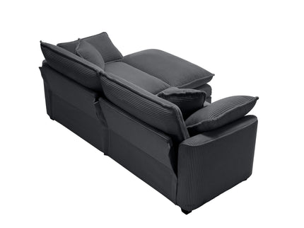 Modular Oversized Cushion Sofa With Ottoman, Low Back, Deep Seating Sofa Set