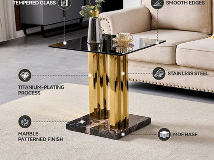 Side Table - Gray / Gold