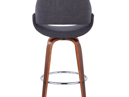 Fabrico - Mid Century Modern, Fixed Height Counter Stool With Round Footrest (Set of 2)