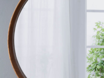 Round Wood Mirror, Wall Mounted Mirror Home Decor For Bathroom Living Room