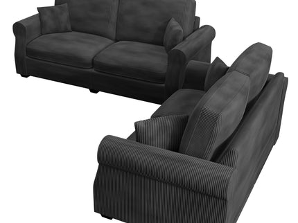 Contemporary 2 Piece Sofa Set With Matching Pillows