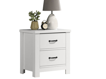 Cassini - 2 Drawer Nightstand Bedside Table - White