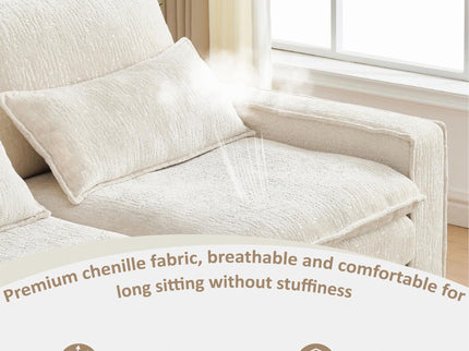 Modern Comfy L Shaped Sectional Sofa With Movable Ottoman