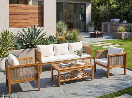 Patio Set Outdoor With Coffee Table And Cushions