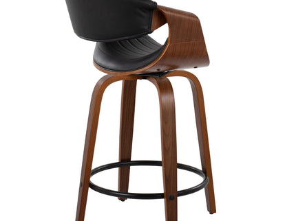 Symphony - Mid Century Modern Fixed Height Counter Stool With Swivel With Round Footrest (Set of 2)
