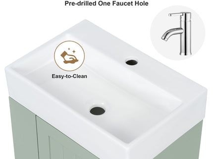 Modern Bathroom Vanity With Sink, Storage Cabinet, Drawer & Side Shelf