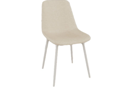 Modern Kitchen Dining Chairs (Set of 4) With Linen Padding And Sturdy Metal Legs - Beige