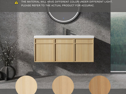 Wall-Mounted Bathroom Vanity With Resin Sink And Soft Closing Doors