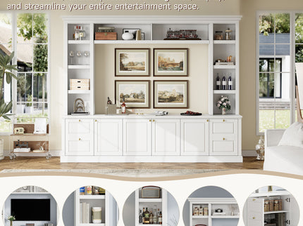 All-In-One TV Stand With Bookcase For TVs Up To 70"