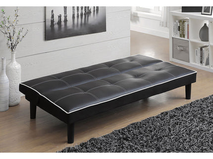 Cranston - Armless Sofa Bed With Contrast Piping - Black
