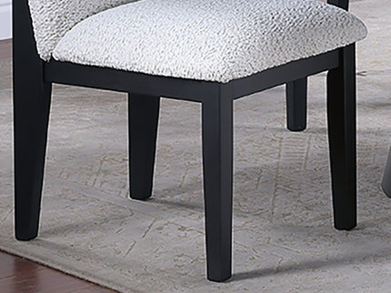 5 Piece Round Dining Set With With Chairs - Black / White