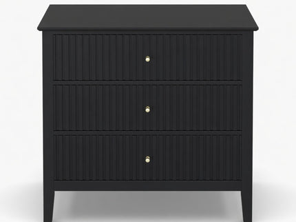 Fluted 3 Drawer Nightstand With Soft Close Slides