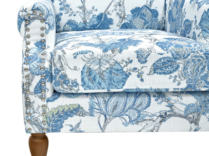 Accent Chair With Floral Upholstery And Nailhead Trim