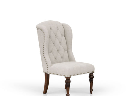 Upholstered Wing Host Chair - Light Gray
