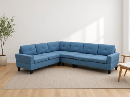 Modular L - Shaped Sectional Sofa 6 Seater 4 Piece Couch With Chaise