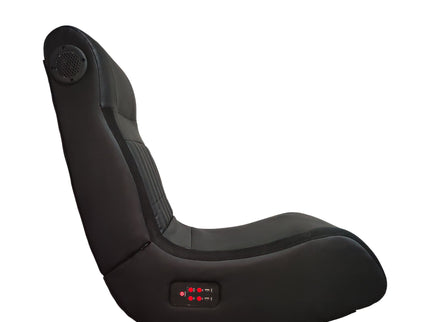 Foldable Gaming Chair With Onboard Speakers, LED Strip Lighting, Bluetooth, Vibration Massage, USB Charging Port - Black