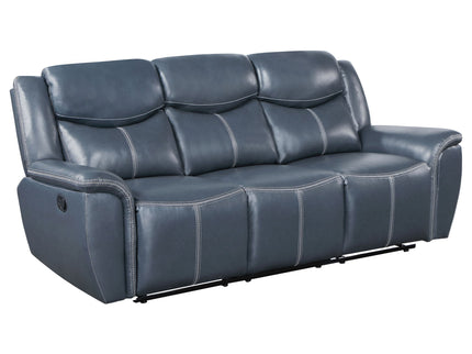 Stanwicke - Motion Reclining Sofa With Drop Down Table - Blue