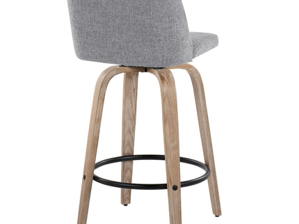 Toriano - Contemporary Fixed-Height Counter Stool & Swivel With Round Footrest (Set of 2)