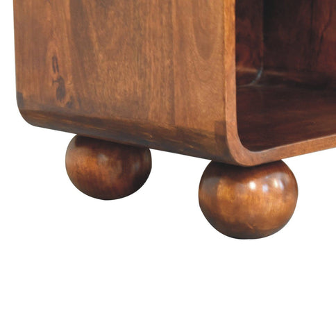 Open Woven Bedside Table, 1 Drawer - Chestnut