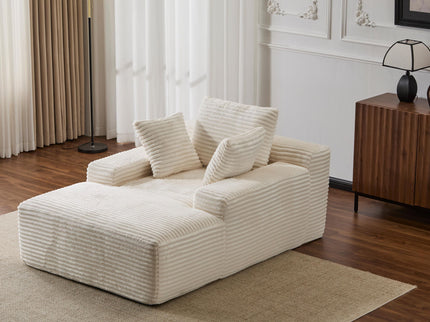 Oversized Chaise Lounge Chair Cozy Cloud Couch With 3 Throw Pillows And Wide Armrest