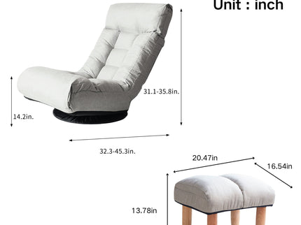 Adjustable Japanese Reclining Floor Chair Sofa With Metal Frame For Living Room