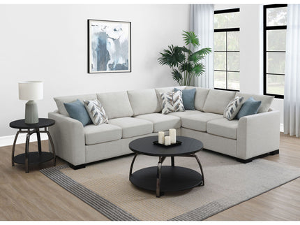 Radison - Upholstered Sectional Sofa With Hidden Sleeper - Greige