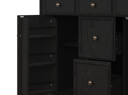 Sideboard Buffet Cabinet With 5 Drawers, 2 Cabinets, Adjustable Shelves