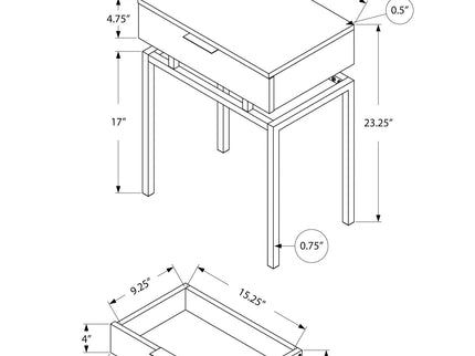 Spacious Table Top Accent Side Table, Storage Drawer, Contemporary & Modern