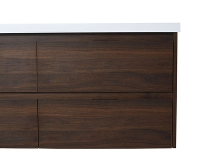 Modern Floating Bathroom Vanity With Dual Resin Sink, Soft Close Drawers