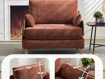 Mid Century Modern Foldable Sofa Bed, 3 In 1 Convertible Sleeper With 3 Pillows