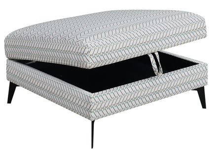 Harrison - Upholstered Storage Ottoman - Gray / Black