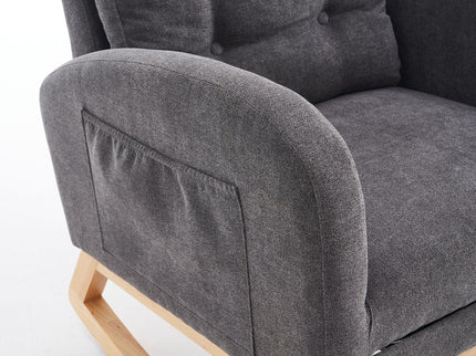 Accent Rocking Chair With Footrest, High Back