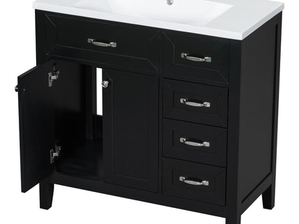 Modern Bathroom Vanity With Sink, Freestanding With Drawers And Doors