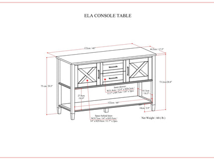 Ela - Console Table - Smoky Brown