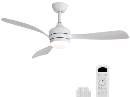 Ceiling Fan With 3 Blades, Remote Control, Reversible DC Motor, Noiseless Operation, 3 Downrods