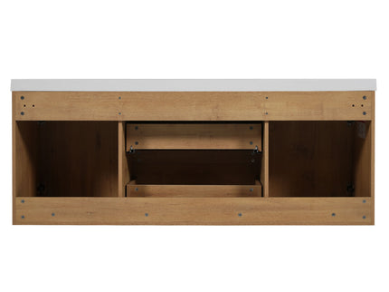 Double Sink Bathroom Vanity, Cabinet & Soft Close Doors, Divided Drawers, Wall Mounted Storage - Wood