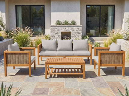 Patio Set Outdoor With Coffee Table And Cushions