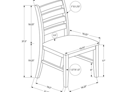 Dining Chair, Dining Room, Side, Upholstered, Transitional (Set of 2) - Brown