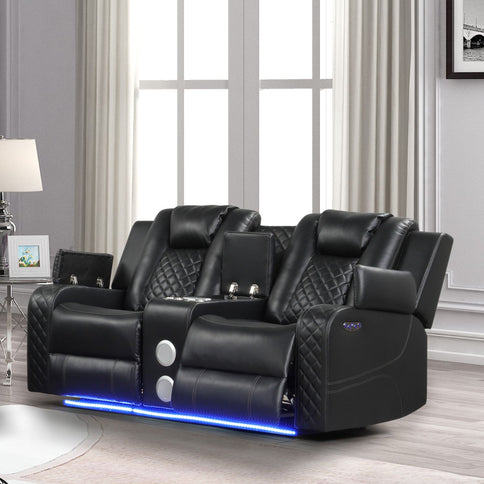 Benz - Power Recliner Set With LED Lighting And USB Charging