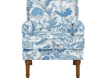 Floral Accent Armchair With Nailhead Trim