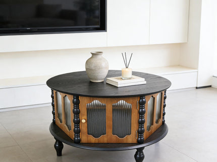 Round 3 Door Storage Coffee Table For Living Room