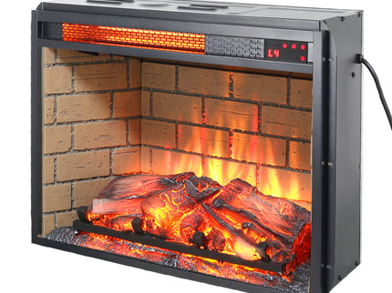Infrared Quartz Heater Fireplace Insert -Woodlog Version With Brick