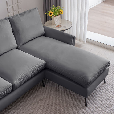 Modern Sectional Technical L-Shaped Sofa Couch With Reversible Chaise Lounge