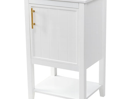 Modern Bathroom Vanity With Sink, Soft-Closing Door And Open Shelf