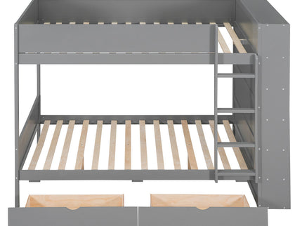 Bunk Bed With 2 Drawers And Multi Layer Cabinet