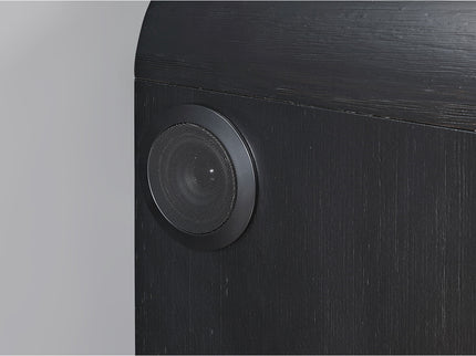 Beverly - Nightstand With Cooler And Speaker, LED Light, Rounded Sides - Black White